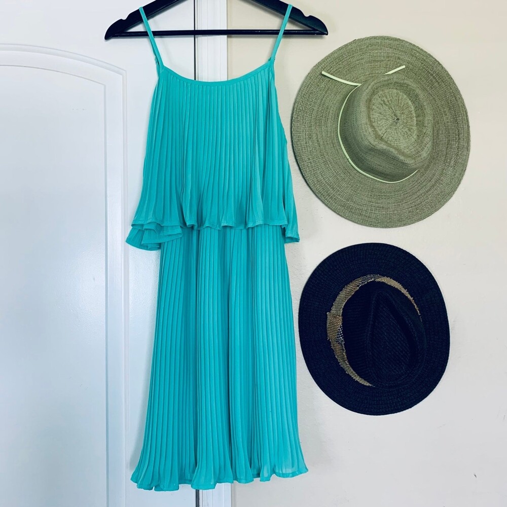 Lulus As You Swish Pleated Mint Green/Teal Dress | Size: Medium